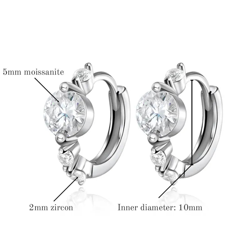 Hoop Earrings S925 Sterling Silver Women's Colored D Fine Jewelry