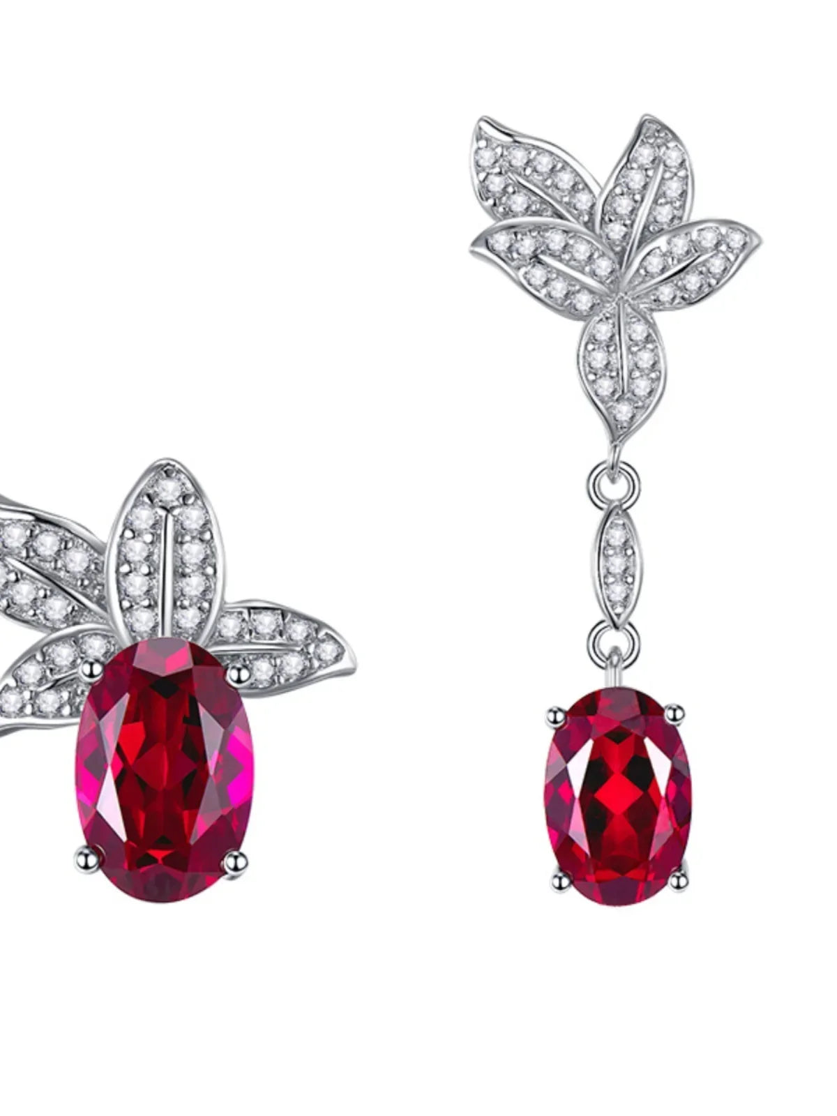 July Birthstone Earrings 925 Silver Style Exquisite Luxurious