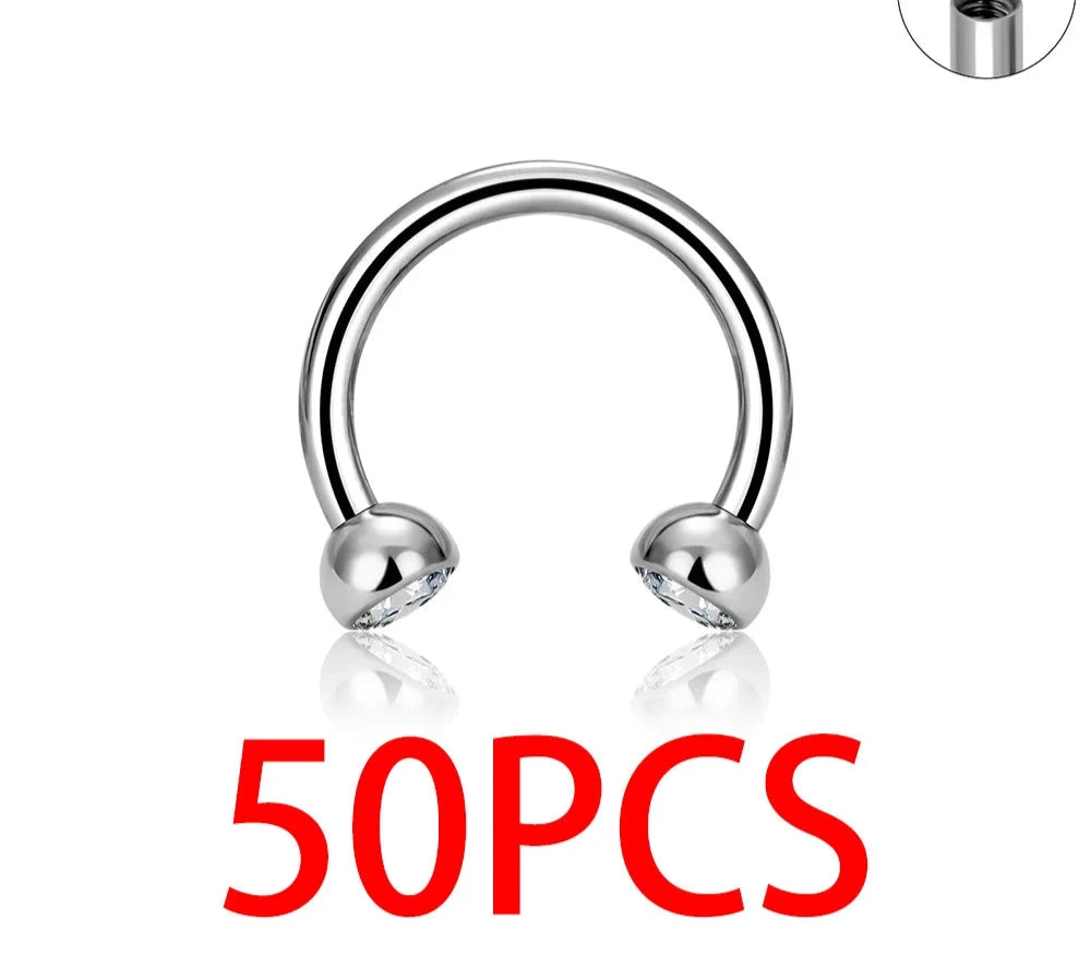 Nose Ring Titanium Piercing Clear Jewelry For Women