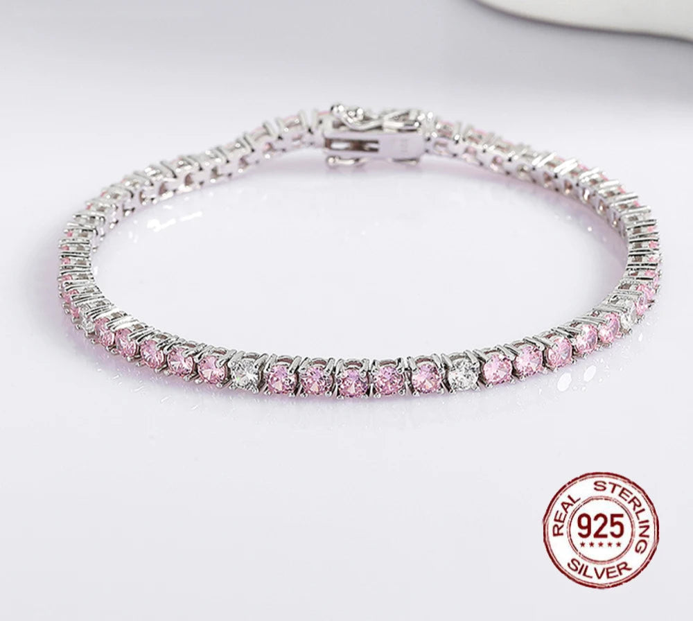 November Birthstone Silver Tennis Bracelet Cubic Zircon Fine Jewelry