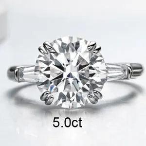 Moissanite rings Stone 3 Solid 925 Silver Round Cut