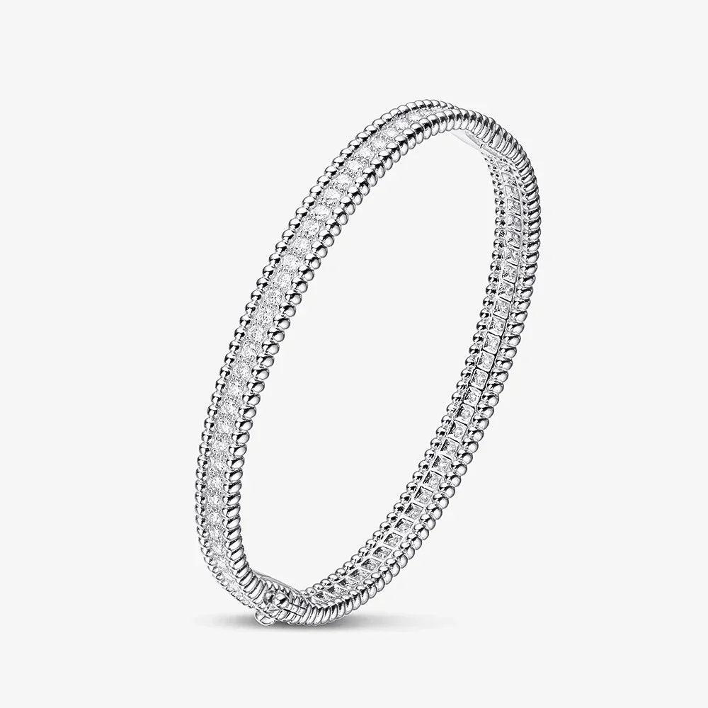 Diamond Bracelet 925 Silver 2mm Full 18k White Gold Plated
