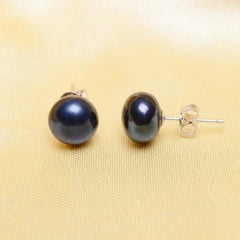 Pearl Stud Earrings For Women Black Natural Pearl Jewelry