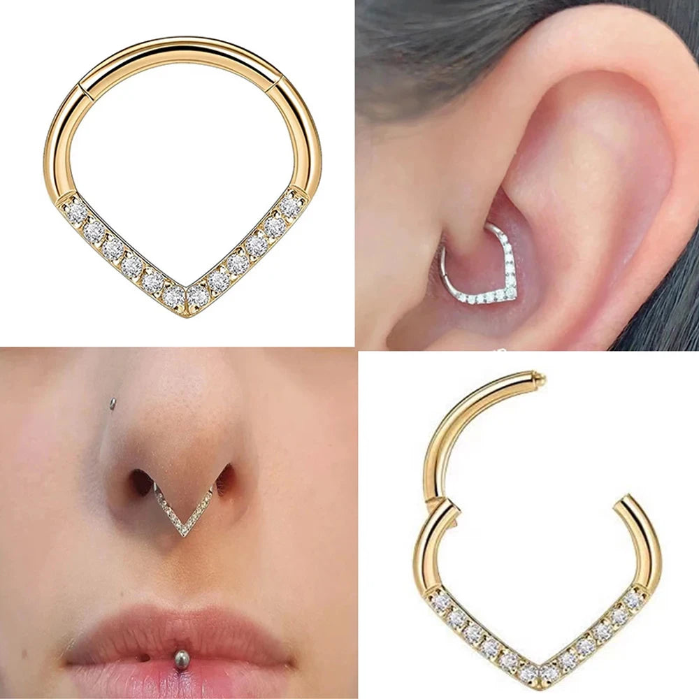 Nose Ring Titanium 8-10mm Teardrop Shape Pillow Piercing Jewelry