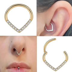 Nose Ring Titanium 8-10mm Teardrop Shape Pillow Piercing Jewelry