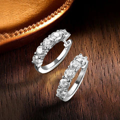 Moissanite Earrings D Color Loop 925 Sterling Sliver Plated