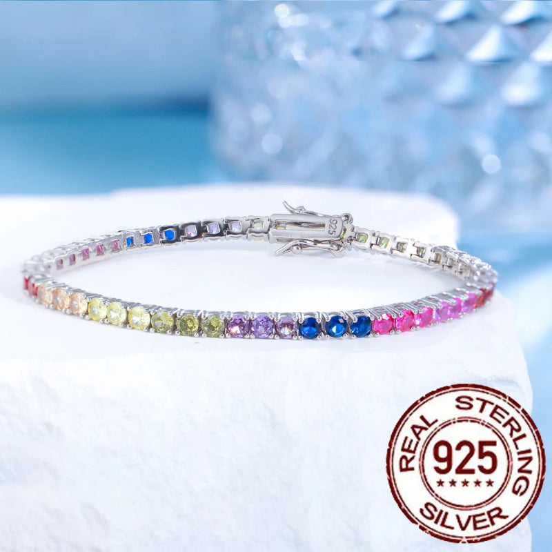 February birthstone Silver 925 Bracelets Fine Colorful Daily Jewelry