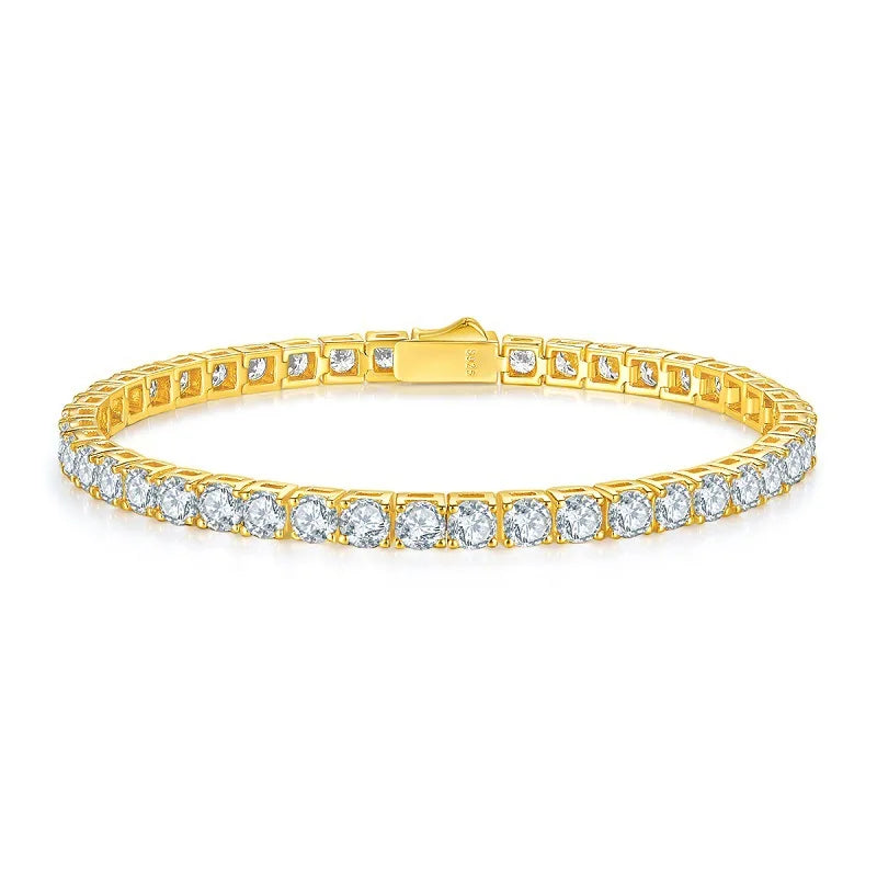 Tennis Bracelets White Gold Full Moissanite 925 Silver 