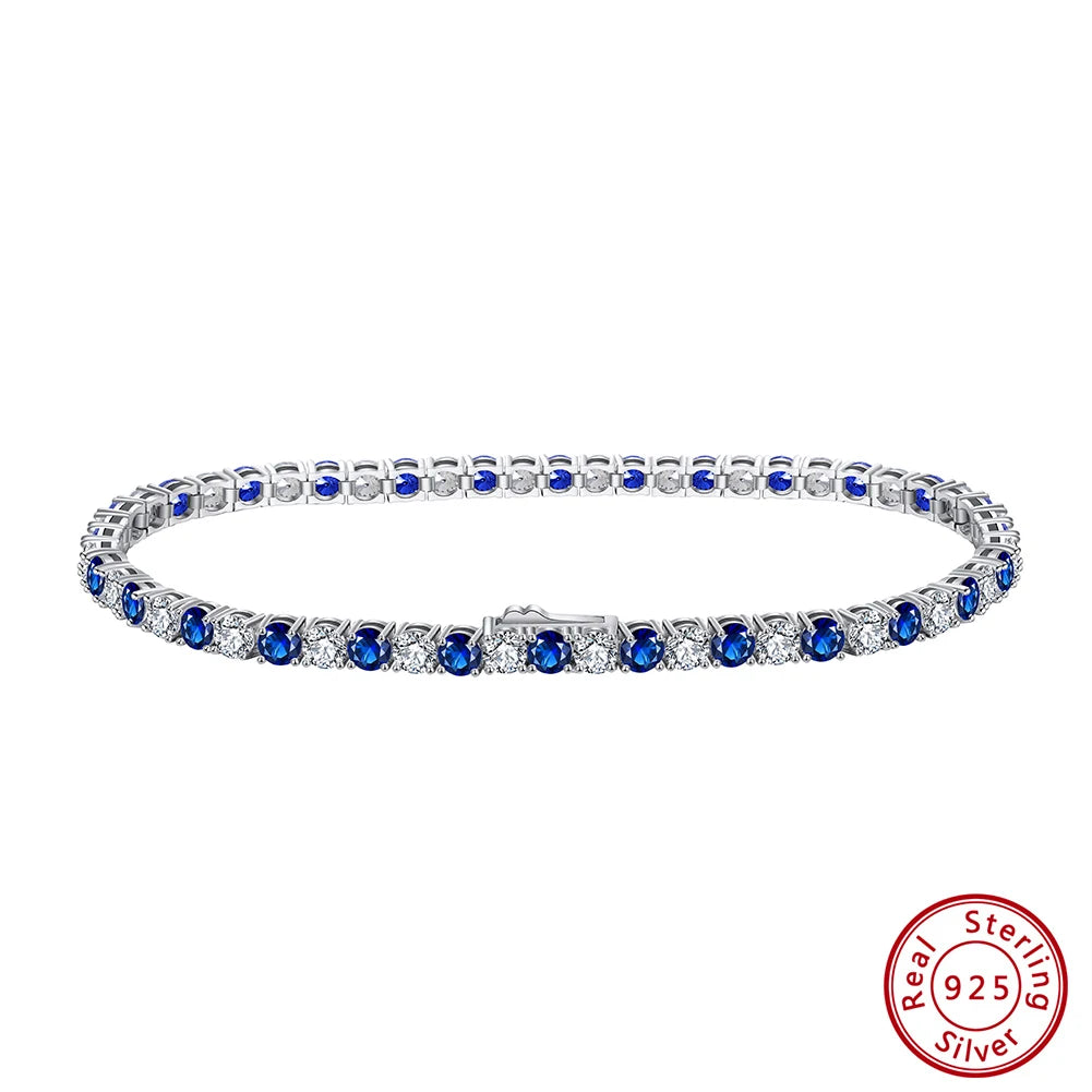 July Birthstone Vintage Tennis Bracelet Sapphire Fashion Chain Jewelry