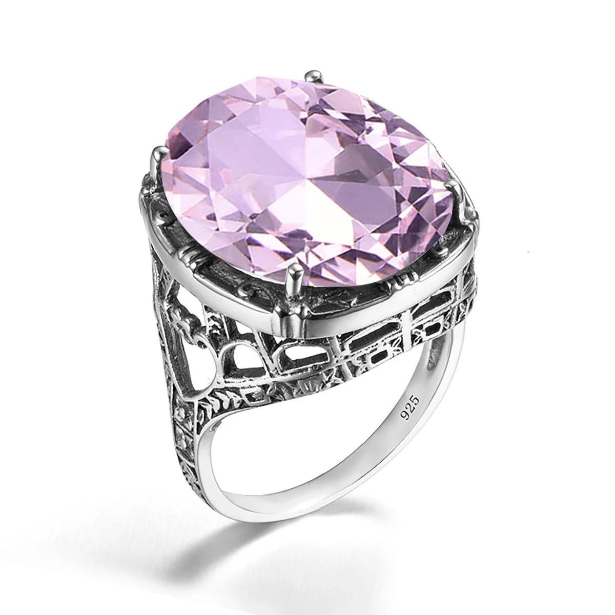 June Birthstone Women Amethyst Gemstone Ring Antique Jewelry