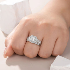 Diamond ring 925 Silver Halo for Women Elegant Jewelry