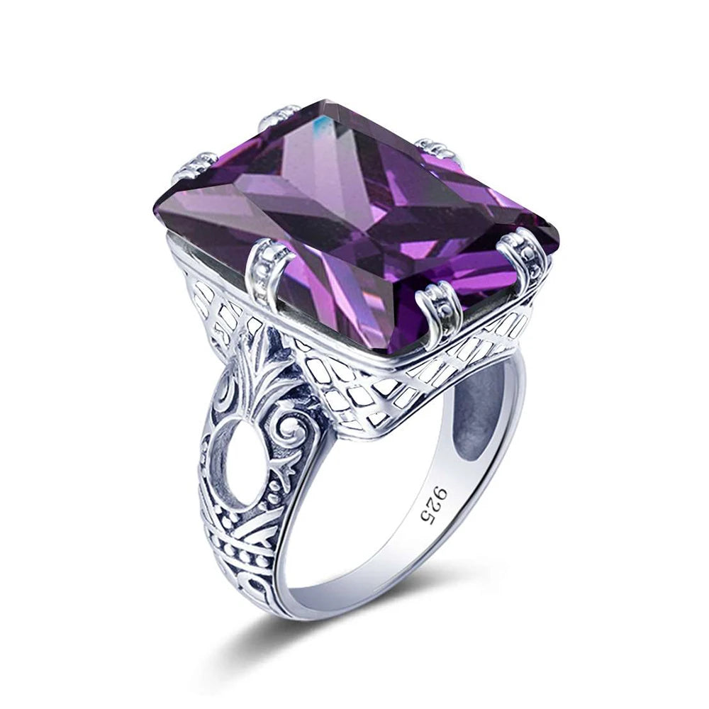 August Birthstone Ring Square Gemstone Fine Jewelry High Quality