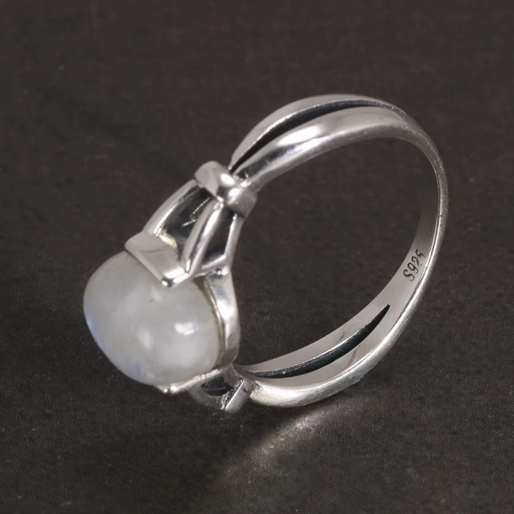 April Birthstone Ring Natural Moonstone Vintage Twilight Jewelry