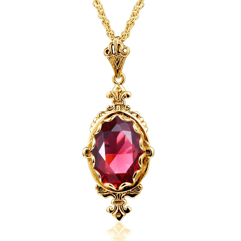 October Birthstone Solid Necklace Pendant Stone Vintage Jewelry