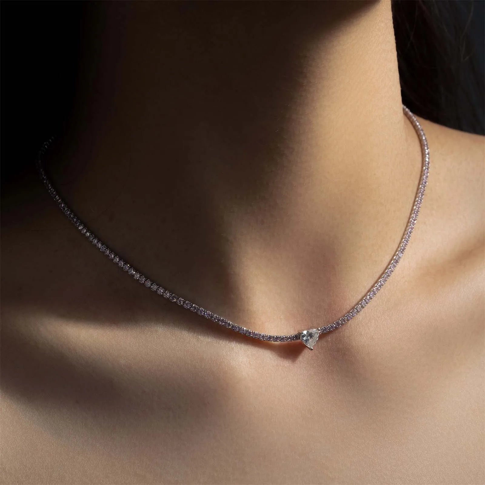 January Birthstone Gemstone Luxury Choker Necklace Women Fine Jewelry