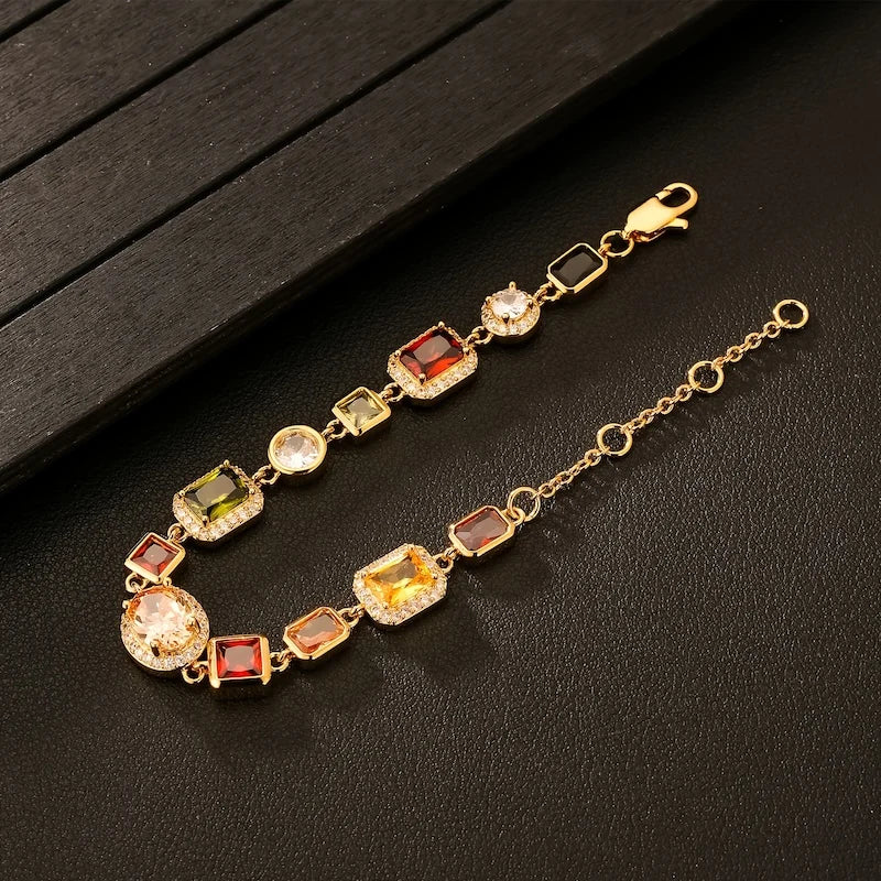 April Birthstone Synthetic Gemstone Bracelet Copper with Jewelry