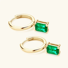 Gold Earrings Simple Emerald Teardrop Exquisite Jewelry