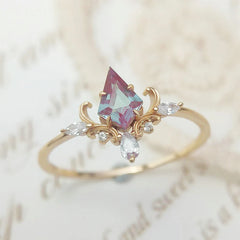 July Birthstone Ring Gemstone Elegant Rose Gold Plated Jewelry