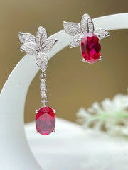 July Birthstone Earrings 925 Silver Style Exquisite Luxurious