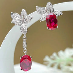 July Birthstone Earrings 925 Silver Style Exquisite Luxurious