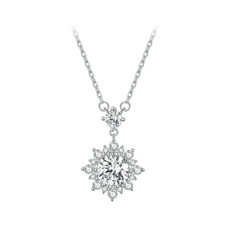 Lab Grown Diamond Necklace for Women 925 Sterling Silver Chain