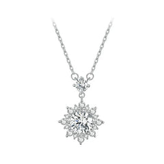 Lab Grown Diamond Necklace for Women 925 Sterling Silver Chain