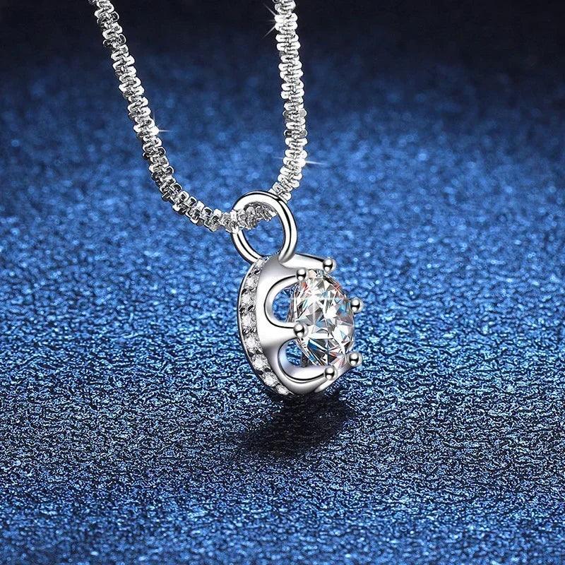 Moissanite Necklace Pendant S925 Sterling Silver Party Dimond Gem Necklaces