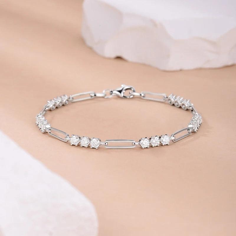 Diamond Bracelet Summer Round Jewelry Sliver Plated s925
