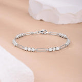 Bracelet Summer Round Moissanite Jewelry Sliver Plated s925