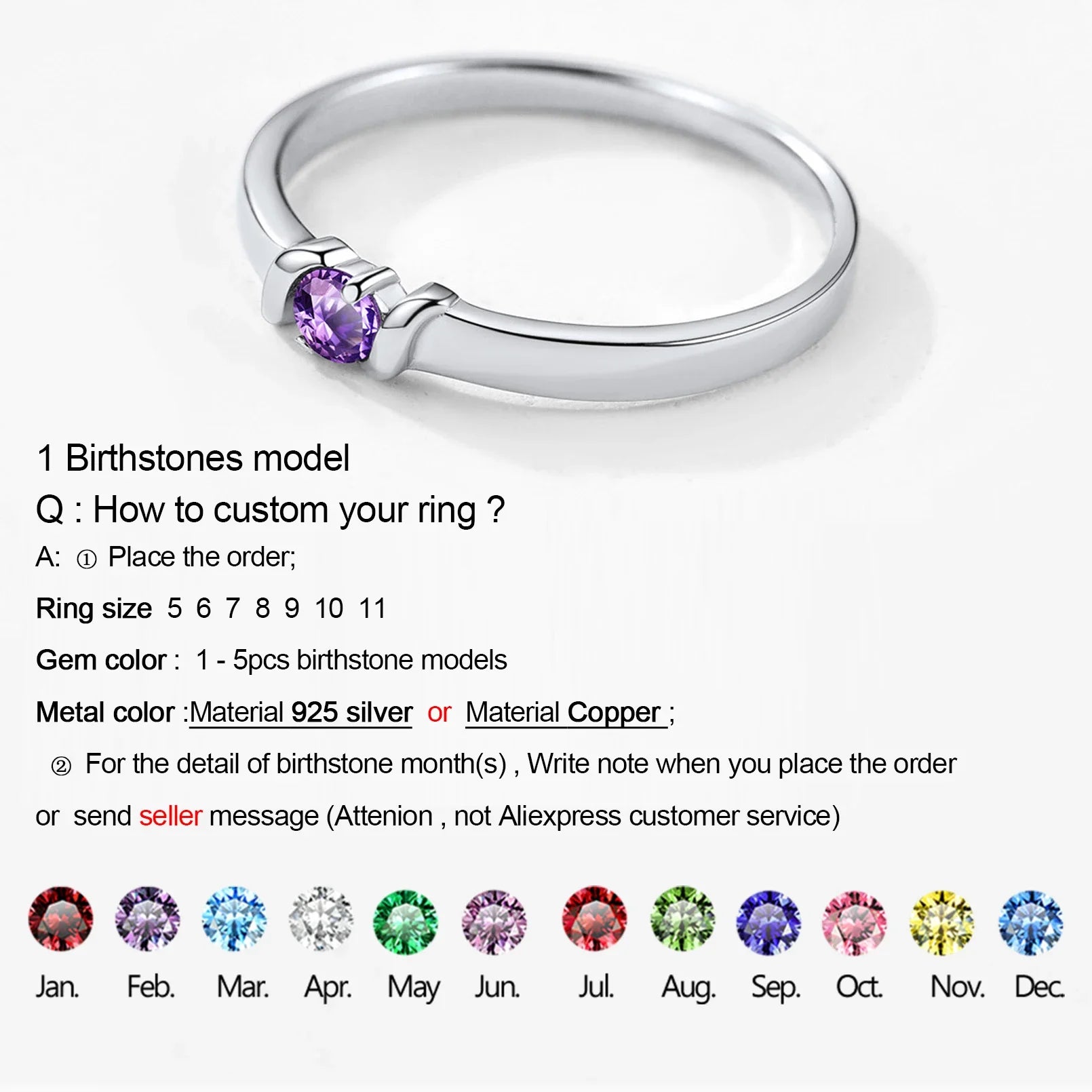 February Birthstone Ring for Woman Custom Jewelry