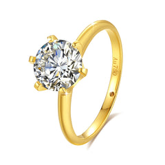 Gold rings Pure 18k Moissanite Round Luxury Brands Jewelry For Women