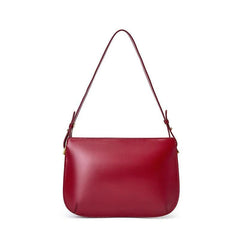 Genuine leather red shoulder bag woman minimalist bag cowhide luxury