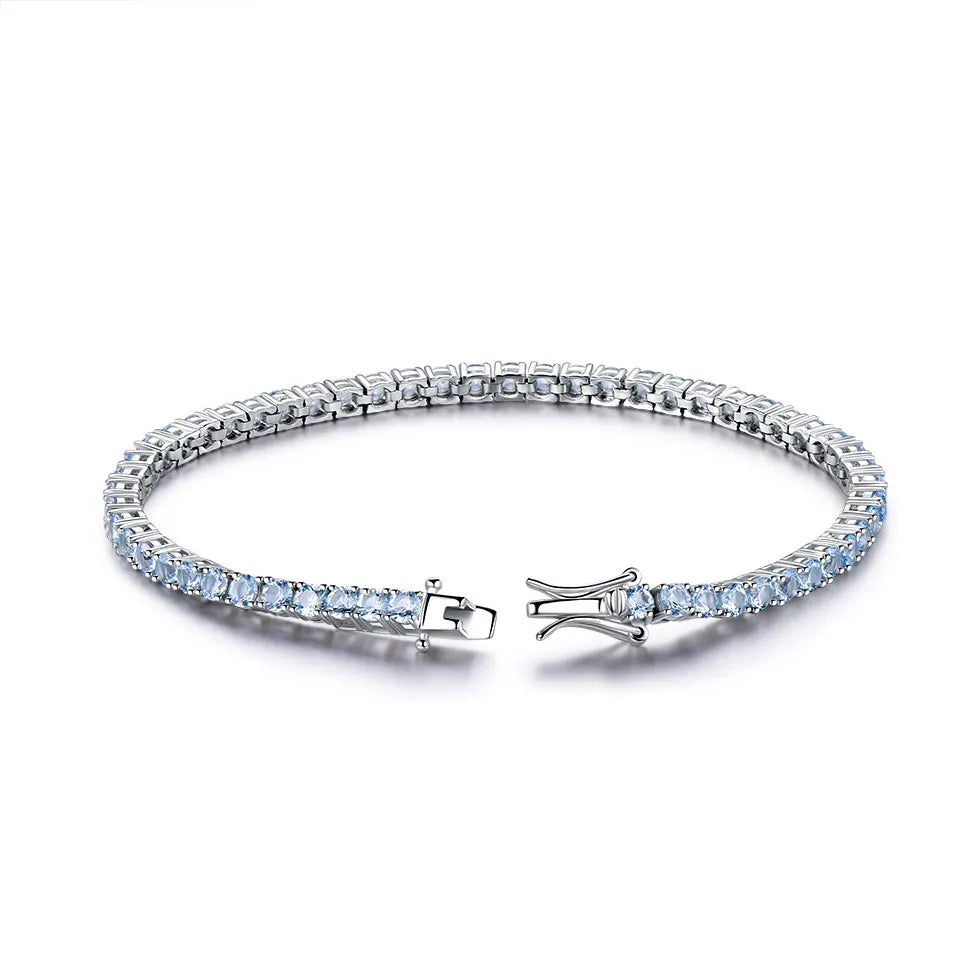 Tennis Bracelet Cubic Zirconia 925 Silver Hiphop Rock Hippie Jewelry