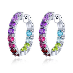 November Birthstone Natural Colorful Silver Earring Classic Jewelry