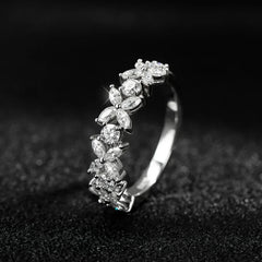 Engagement rings Butterfly Shape Eternity 925 Silver Plated