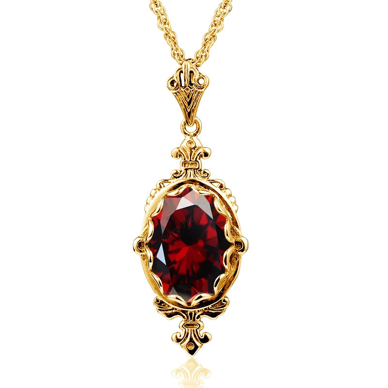 October Birthstone Solid Necklace Pendant Stone Vintage Jewelry