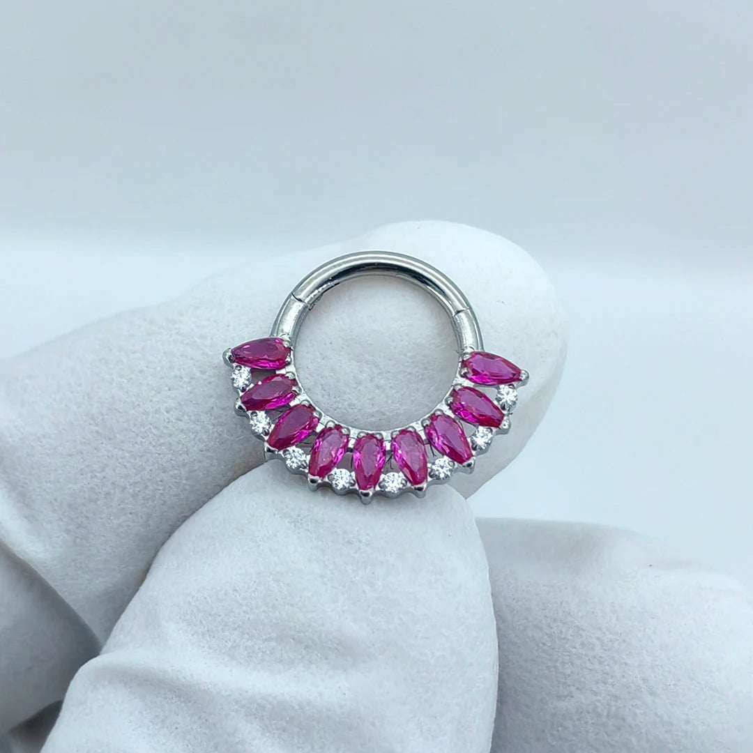 Nose Ring Titanium Drop-Shaped Colorful Segment Hoop Piercing Jewelry