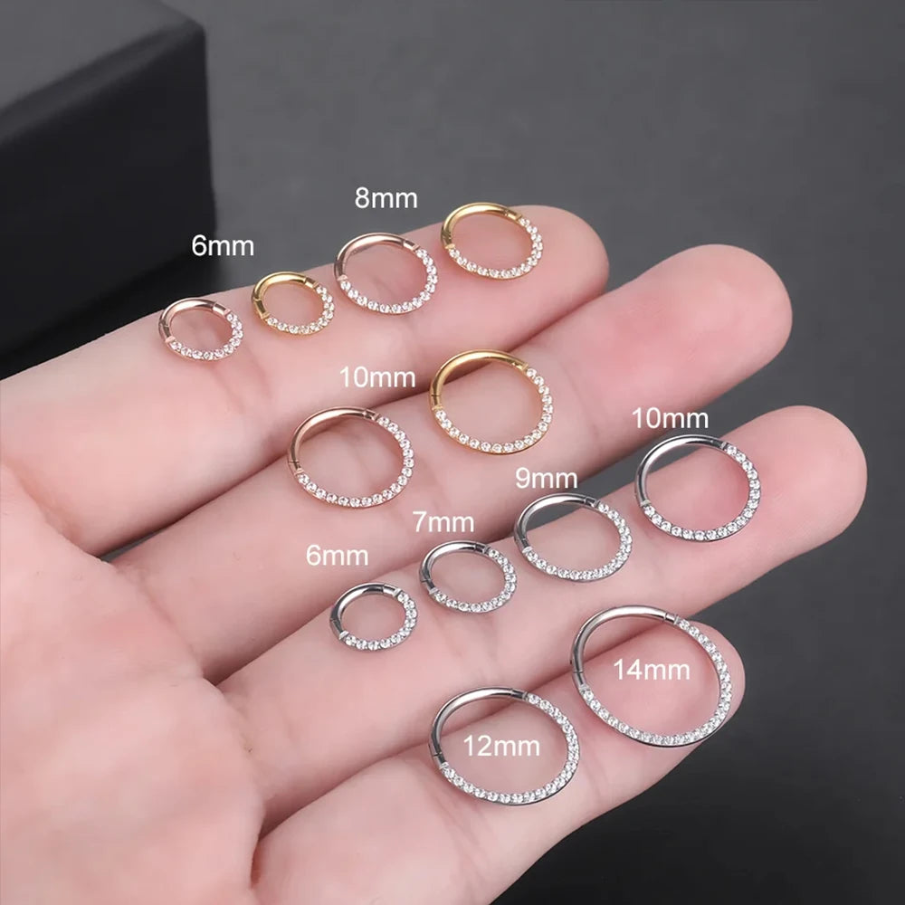 Nose ring High quality titanium high grade stone jewelry