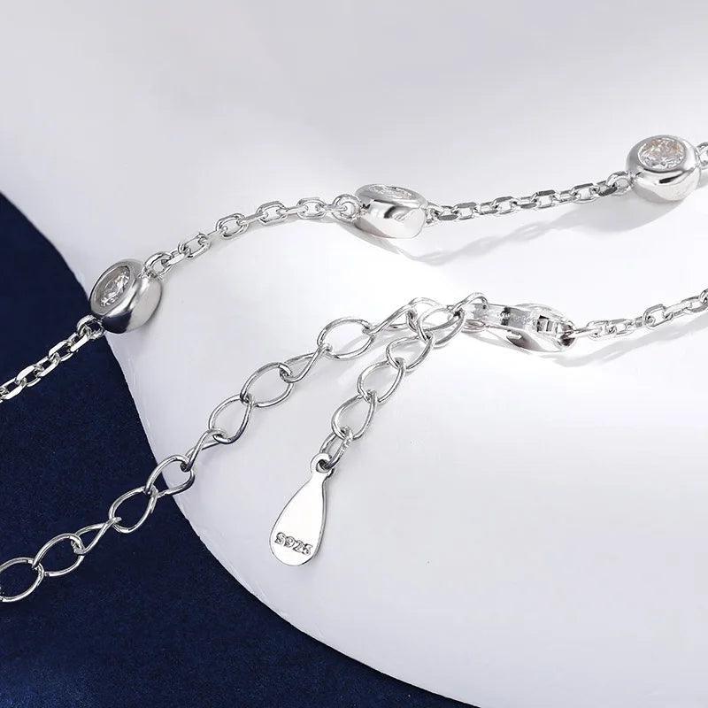 Moissanite Choker Necklace S925 Silver Round Shape Bubble - MILALAN 