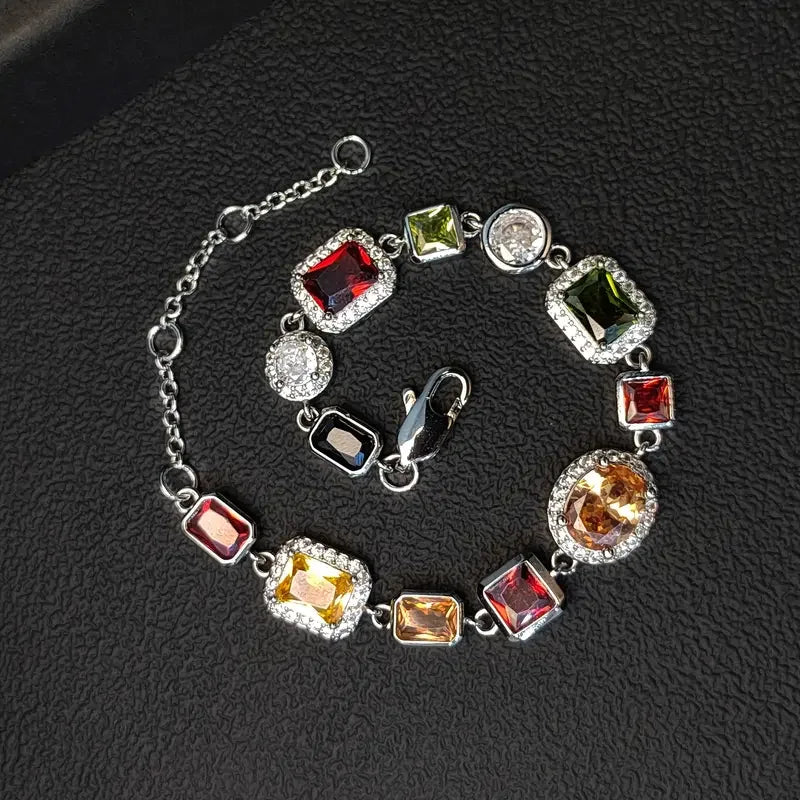 April Birthstone Synthetic Gemstone Bracelet Copper with Jewelry