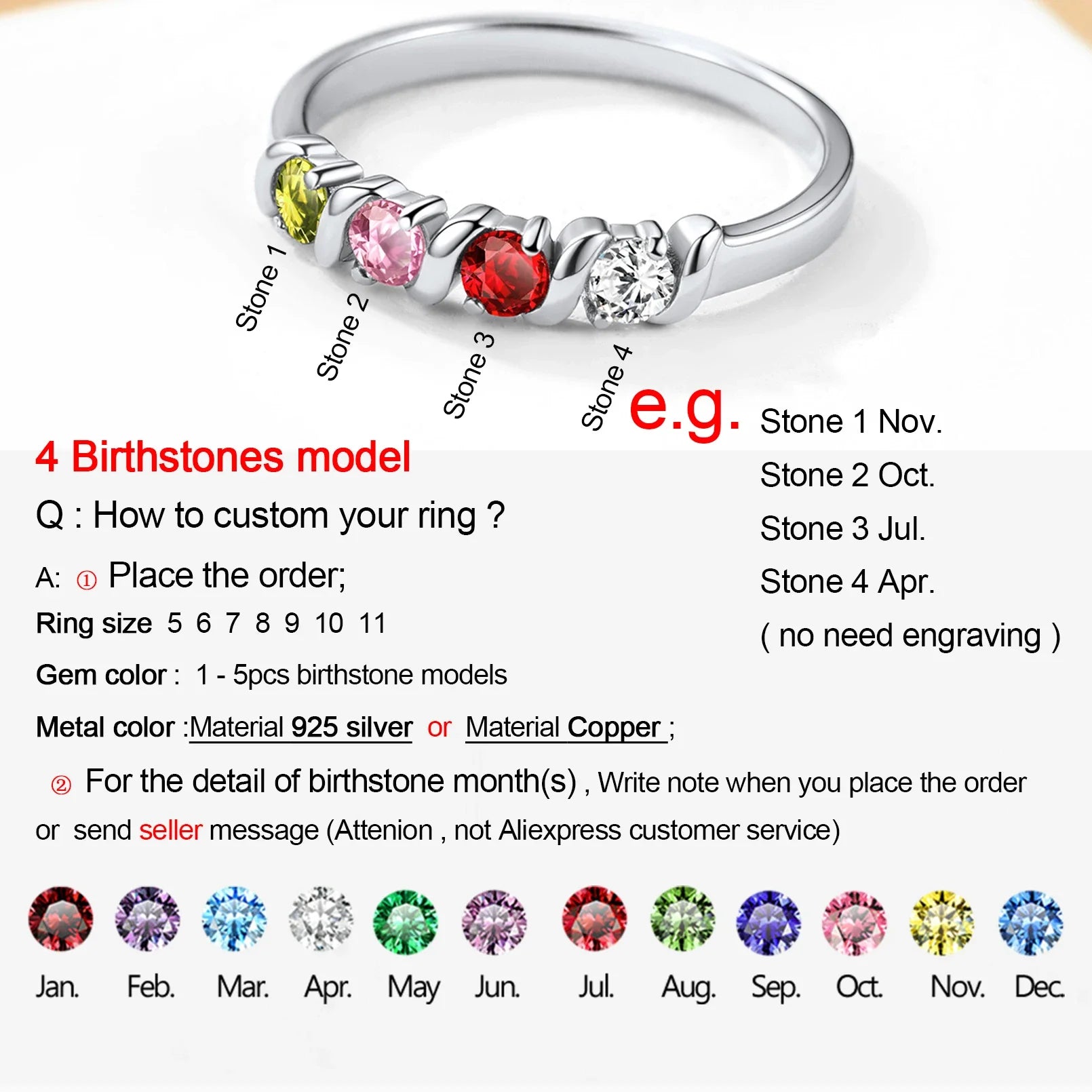 February Birthstone Ring for Woman Custom Jewelry