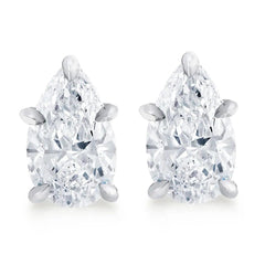 Pear Cut Moissanite Earring Solid 925 Sterling Silver Stud