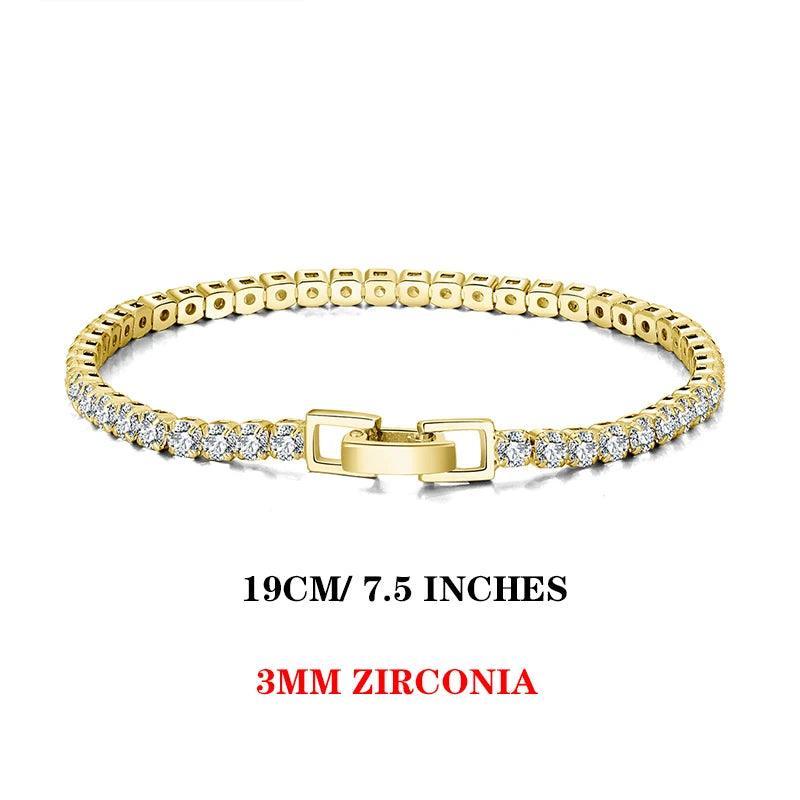 Tennis Bracelet Luxury 925 Silver with Zircon Bangle Party Jewelry
