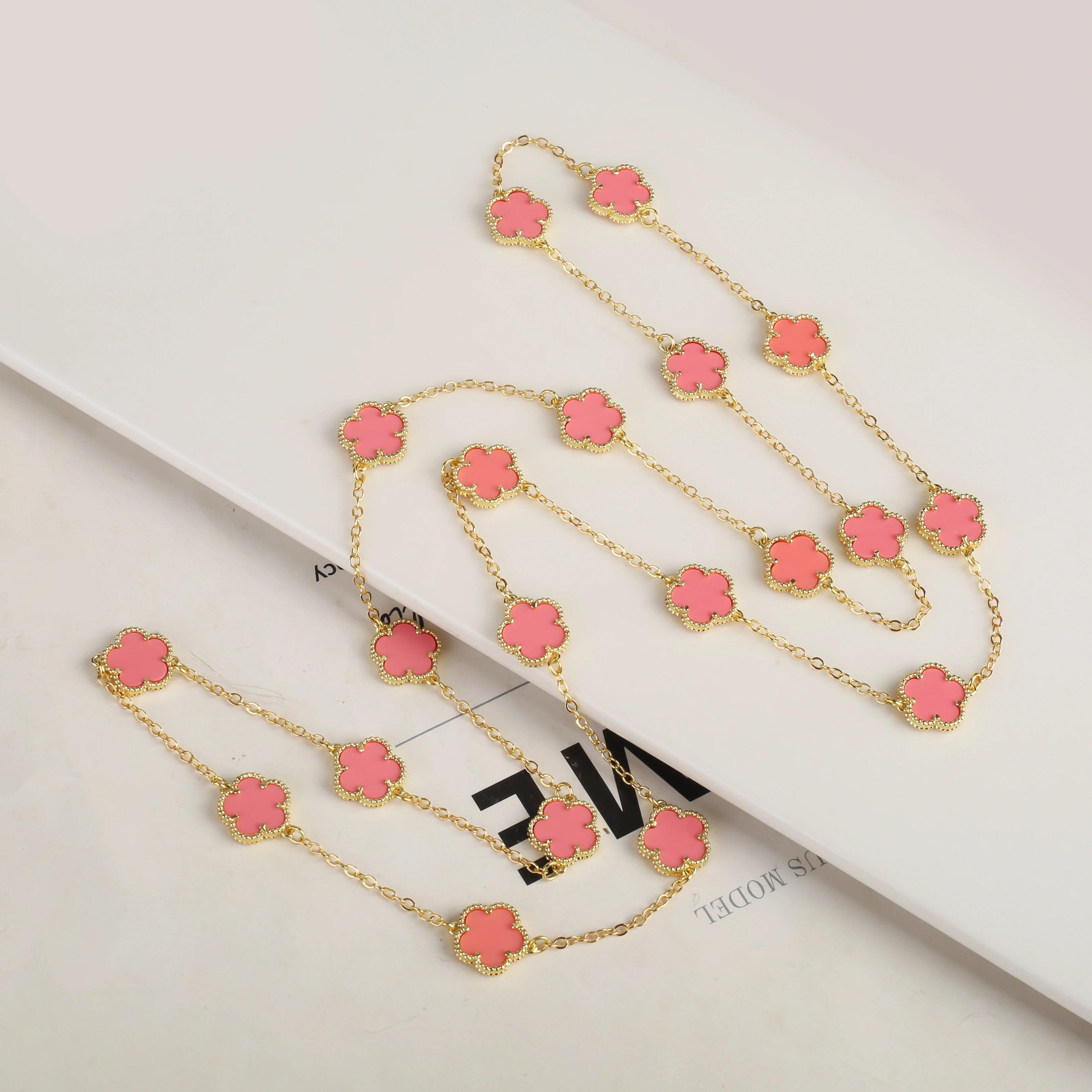 Gold necklace Creative high quality plum blossom five leaf flower