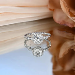 Diamond Ring Luxurly Color Plated 925 Silver The for Women