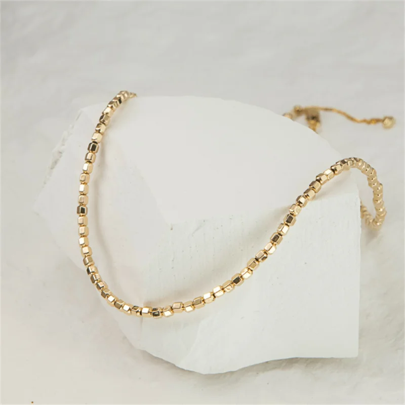 Gold necklace 14K Filled Bead Dainty Bead Tarnish Resistant Jewelry