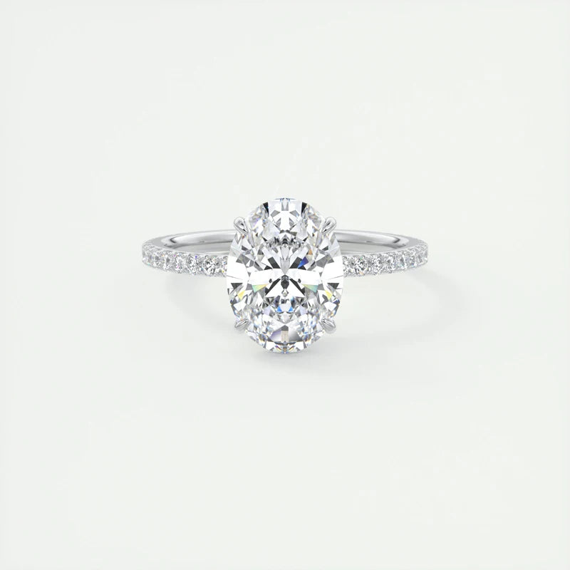 Diamond Ring Setting Oval Cut for Women 925 Sterling Silver