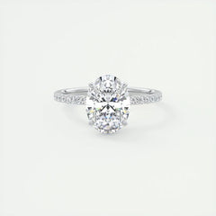 Diamond Ring Setting Oval Cut for Women 925 Sterling Silver