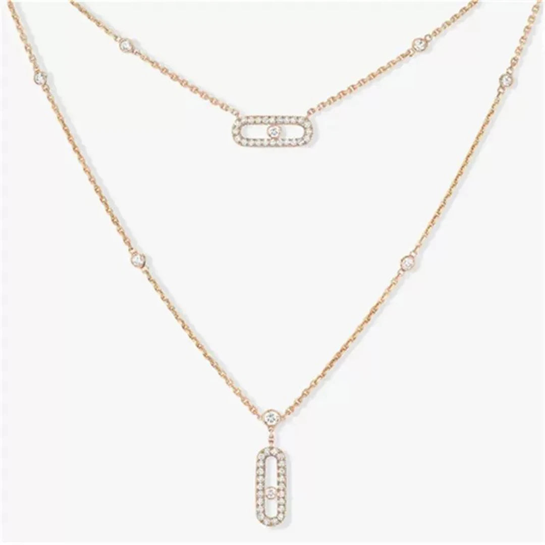 Exquisite 925 Silver Jewelry Diamond Necklaces Classic Romantic