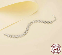 Diamond Bracelet 925 Silver Classic Sparkling Plated Trendy Jewelry